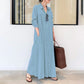 👗 50 % RABATT JUST NU! ✨ Lång enfärgad klänning med långa ärmar – minimalistisk design, mjukt tyg och perfekt för en stilren vardagslook 🌸