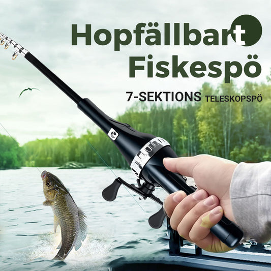 🔥50 % nyårserbjudande 2026🔥Vikbara fiskespön Självlinjiga bärbara gjutspön i fickformat