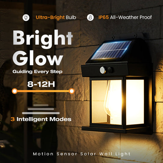 ☀️ 55% RABATT 🌙 | Solcellsdriven Vägglampa – Rörelsesensor & Väderbeständig