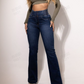 Högmidjade Jeans med Vida Ben – Vintage Wash Blue 👖 Smickrande passform och komfort