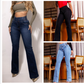 Högmidjade Jeans med Vida Ben – Vintage Wash Blue 👖 Smickrande passform och komfort