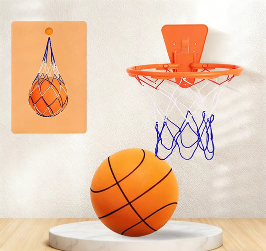 🏀Väggmonterad, självhäftande, bärbar basketkorg i plast för inomhus- och utomhusbruk med tillbehör
