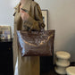 🎁 Nyårserbjudande 50 % RABATT 💖 Vintage-tote bag för damer med bokstavstryck