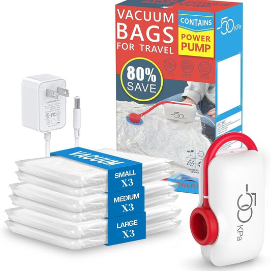 ✨️BEGRÄNSAD REA 50 % RABATT✨️9-pack lätta resväskor med USB-elpump