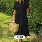 💗Sommarrea - 50% rabatt💗 Randig lång V-ringad skjortklänning för kvinnor