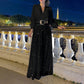 👗Elegant V-ringad långärmad skjorta + byxor med paljetter vid ben (med bälte)