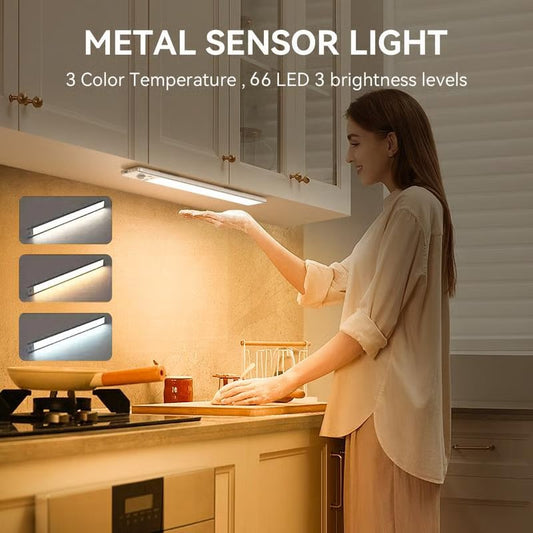 🏆 Het rea - 50% RABATT 🔥3-färgad belysning Stansfri smart sensor magnetisk uppladdningsbar LED-lampa