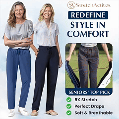 👖 60% RABATT! ✨ Damernas Ultra Mjuka Stretch Byxor – Perfekt Draperade, Bekväma & Avslappnade För Vardagsbruk 🎁