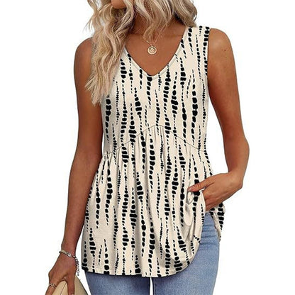 👚🔥 ENDAST IDAG! V-ringad ärmlös damtopp med fickor – Bekväm & smickrande passform för sommar!