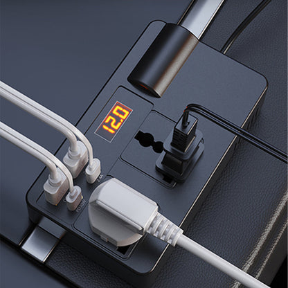 ⚡🔋Bärbar bilomvandlare 12V/24V till 220V med digital display
