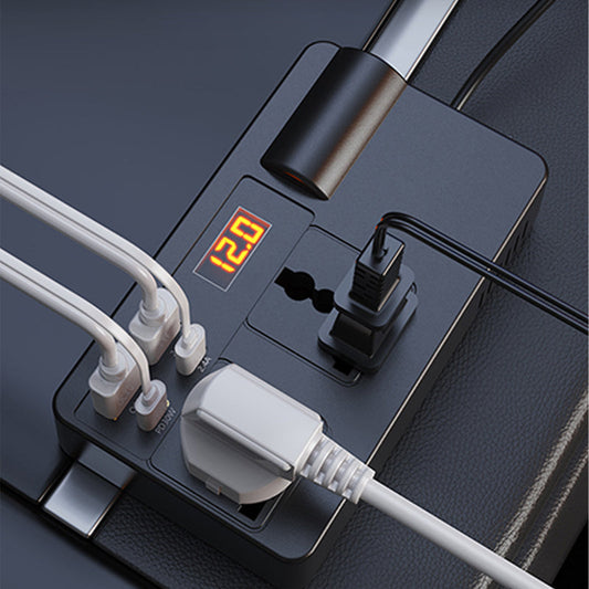 ⚡🔋Bärbar bilomvandlare 12V/24V till 220V med digital display
