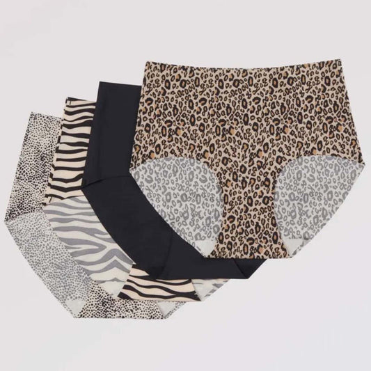 🔥50 % rabatt så länge lagret räcker!🎉2-delars set💕Sömlösa damunderkläder med hög midja och djurmönster