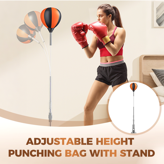 💥 Vintererbjudande: 50% rabatt! 🥊 Boxningssäck (med Speed Ball) ⭐ | Höjdjusterbar, Tyst | Superstark sugkopp 🏠