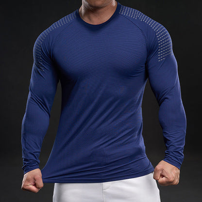 🚀 3D-kompression + omedelbar absorption och snabbtorkande! Träningsskjorta för män – svetten hinner inte med ditt tempo. 💨