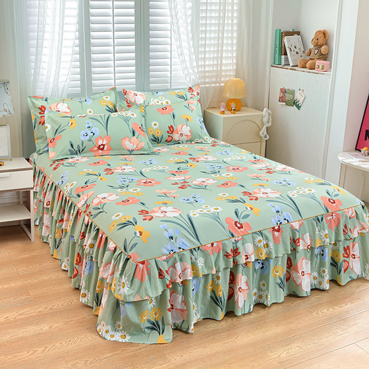 🛏️50% RABATT!🎀3-delat Volangsängkjol – Elegant Design, Fullständigt Skydd & Universell Passform 🛌