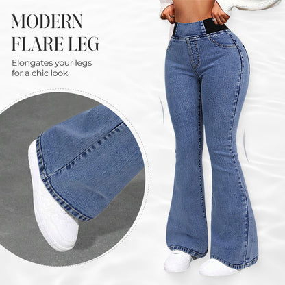 🔥Högmidjade stretchiga flare-jeans för damer