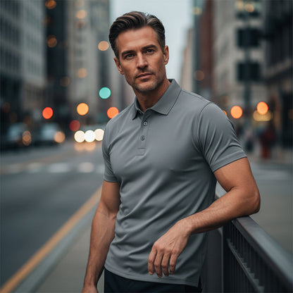 👔 50 % RABATT NU!💨 Herr-T-shirt i snabbtorkande piké – Athletic Fit & skrynkelfri – ett måste i din smart casual-garderob ✨