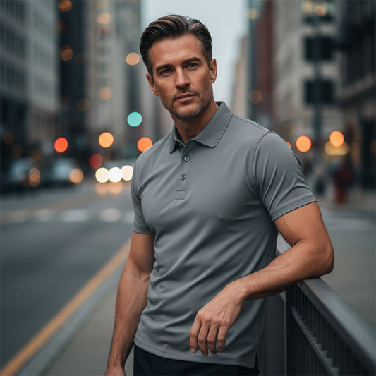 👔 50 % RABATT NU!💨 Herr-T-shirt i snabbtorkande piké – Athletic Fit & skrynkelfri – ett måste i din smart casual-garderob ✨
