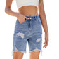 🔥Bermudashorts i slitna jeans i hög midja för dam