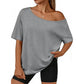 Oversized T-shirt med bar axel för damer