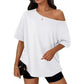 Oversized T-shirt med bar axel för damer