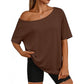 Oversized T-shirt med bar axel för damer