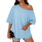Oversized T-shirt med bar axel för damer