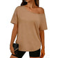 Oversized T-shirt med bar axel för damer
