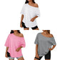 Oversized T-shirt med bar axel för damer