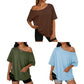 Oversized T-shirt med bar axel för damer