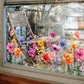 💐 Hot Rea 50% rabatt💞Fönsterdekal med färgglad blombukett🖼️(Klipp till storlek fritt)