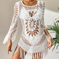 👙 50% RABATT NU! 🌊 Boho Virkad Strandklänning med Tofsar – Luftig, flödande & bohemisk chic – perfekt vid poolen, stranden eller på sommarsemester – justerbar passform 🧶