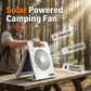Dubbeldriven utomhusfläkt med solpanel & ljus 🌞 Ladda med solen eller USB – svalka & belysning i ett ⚡