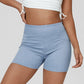 Damshorts i stretchig denim med hög midja