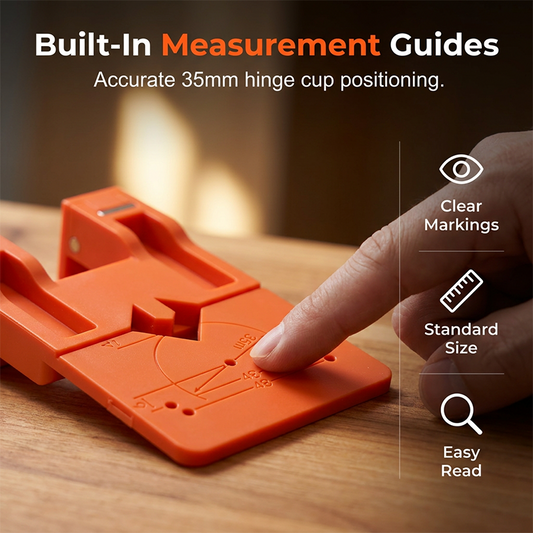 🔧 TIDSBEGRÄNSAD 50% RABATT! ✨ Borrguide för skåplucksgångjärn – Magnetklämma, Exakt Inriktning, 35mm