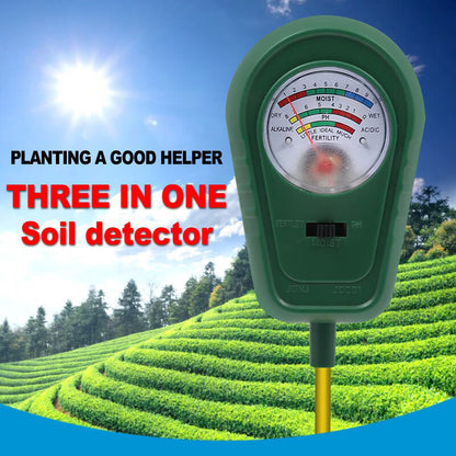 🌱 50 % RABATT! 🔥 3-i-1-jordmätare med visare – Mäter pH-värde, fuktighet och ljus – Perfekt för trädgården, gräsmattan eller krukväxter – Enkel installation utan batterier 🌿